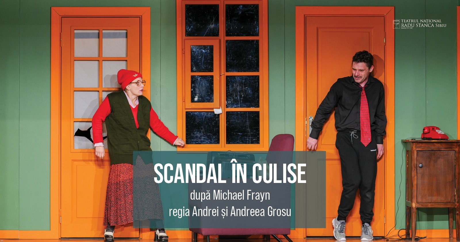 „SCANDAL ÎN CULISE” de Michael Frayn, regia Andrei și Andreea Grosu