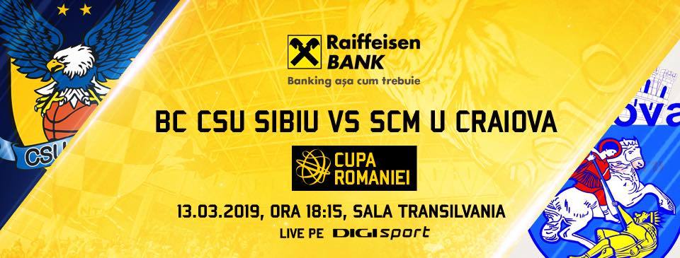 Cupa României: BC CSU Sibiu-SCM U Craiova