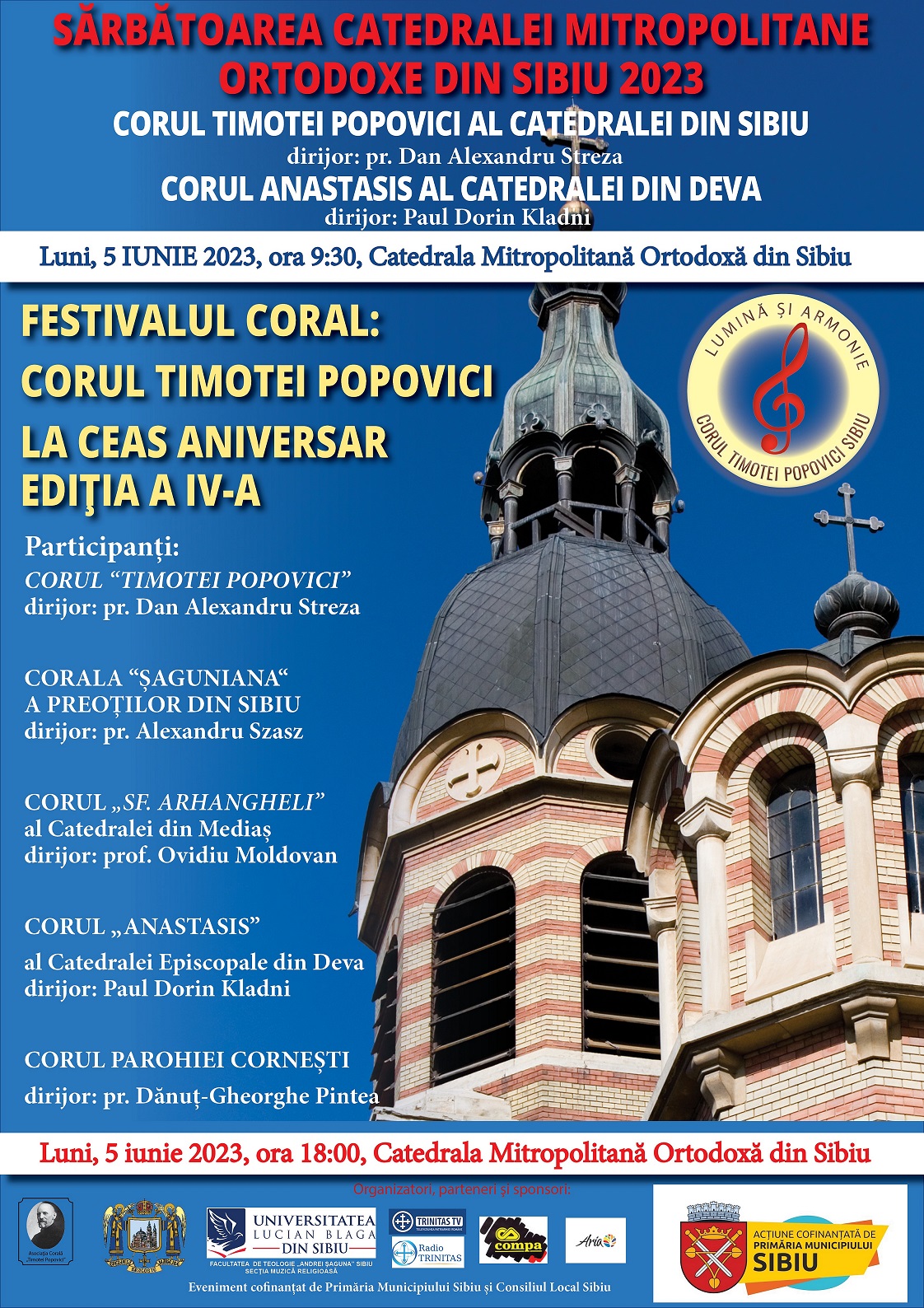 Festivalul Coral: „Corul Timotei Popovici – la ceas aniversar” ed. a IV-a