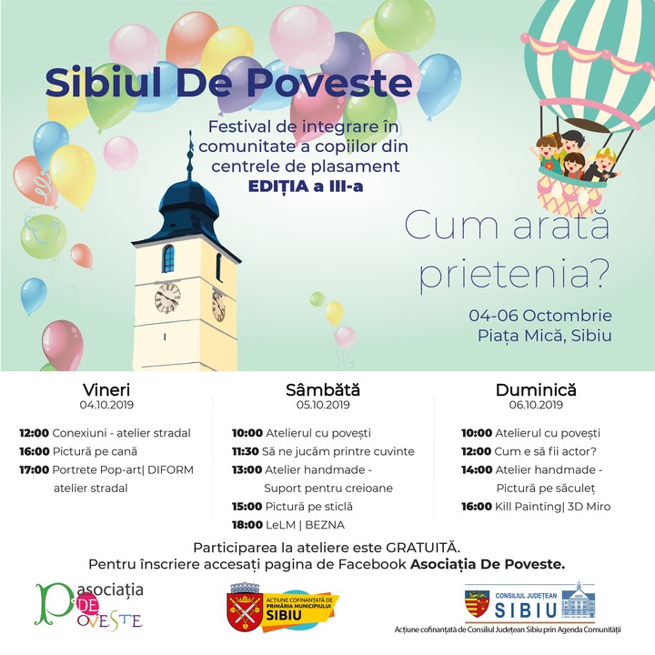 Sibiul De Poveste - Festival de integrare în comunitate a copiilor din centrele de plasament. Ediția a III-a
