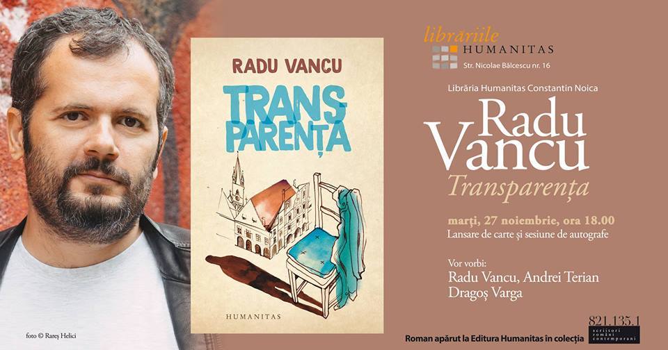 „Transparența” de Radu Vancu | Lansare de carte la Sibiu