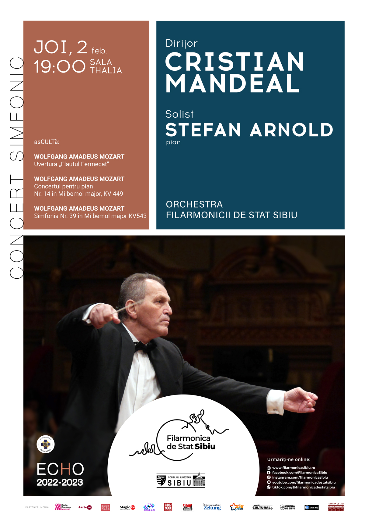 Concert simfonic dirijat de maestrul Cristian Mandeal