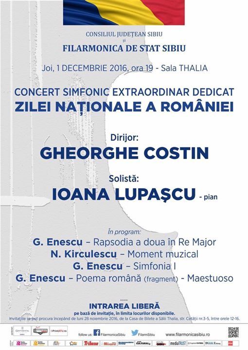 Concert extraordinar cu ocazia zilei nationale a României