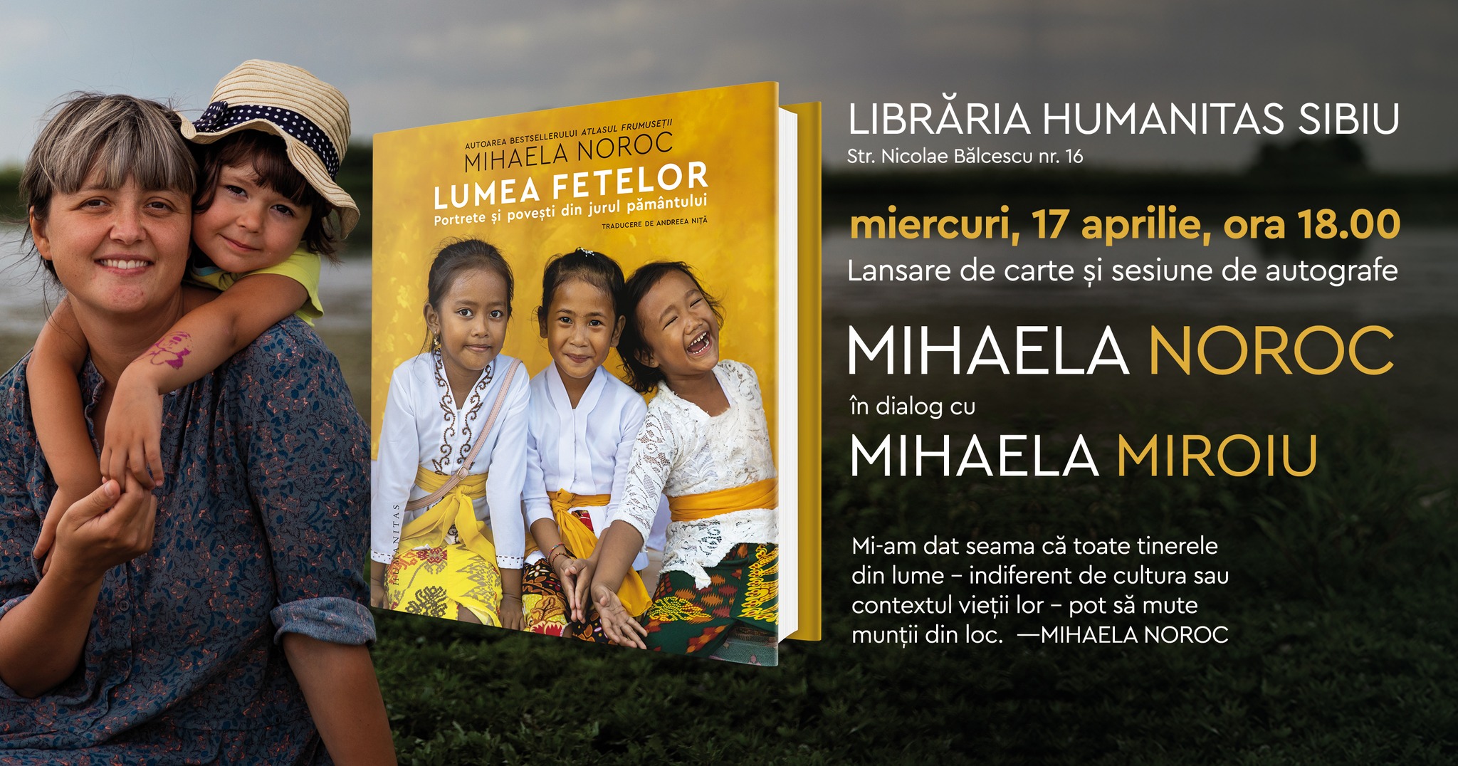 Mihaela Noroc în dialog cu Mihaela Miroiu despre "Lumea fetelor", bestseller Humanitas
